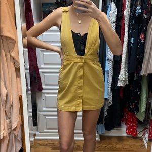 Free People yellow jumper skirt thing